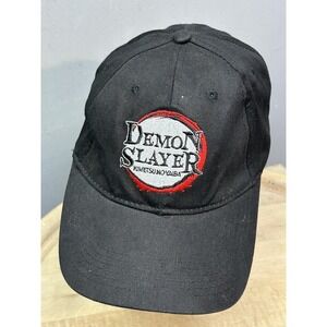 Demon Slayer CultureFly Hat Cap Strap Back One Size Black Embroidered Mens